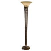 Opera Floor Lamp/Torchiere in a Firenze Gold Finish and Amber Glass Shade - FEISS FE/OPERA TCH