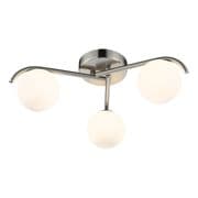 Orlena 3 Light Fitting in a Satin Chrome Finish with Opal Glass Shades - där ORL5346
