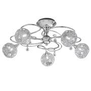 Orphington 5 Light Fitting in Polished Chrome with Crystal Decoration