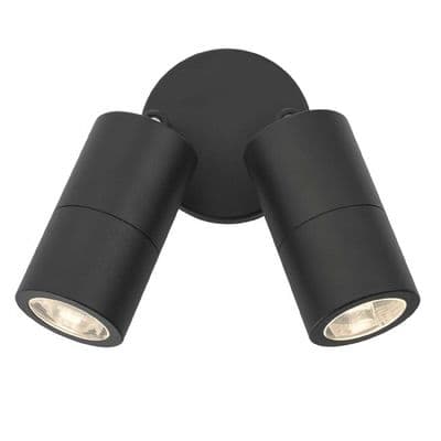 Ortega Twin Adjustable Outdoor Wall Light in a Black Finish IP65 - där ORT0922