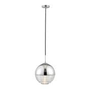 Paloma Pendant in Polished Chrome with Clear Ribbed Glass - ENDON 68959