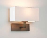 Park Lane Bronze Wall Light complete with a White Fabric Shade - astro 1080044