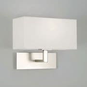 Park Lane Matt Nickel Wall Light complete with White Fabric Shade - astro 1080009 ** EX-DISPLAY **