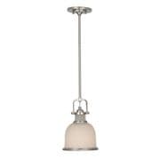 Parker Place Single Mini Pendant in Brushed Steel with Pearl Glass - FEISS FE/PARKER/P/S BS