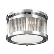Paulson 3 Light Small Flush in Polished Chrome and Glass, IP44 - FEISS FE/PAULSON/F/S