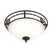 Pembroke 2 Light Flush finished in Black with Frosted Glass - ELSTEAD PB/F/A BLK