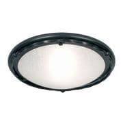 Pembroke Flush Fitting in Black with White Frosted Speckled Glass - ELSTEAD PB/F/B BLK