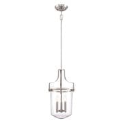 Penn Station 3 Light Pendant in Brushed Nickel and Glass - QUOIZEL QZ/PENNSTAT/M BN