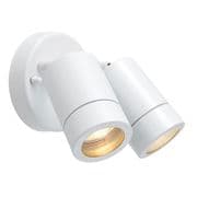 Penrith Adjustable Outdoor Double Spotlight finished in White IP44