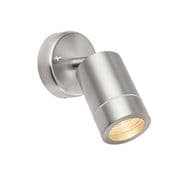 Penrith Adjustable Outdoor Single Spotlight finished in Brushed Steel IP44