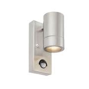 Penrith Outdoor Down Light with PIR finished in Brushed Steel IP44