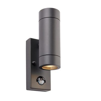 Penrith Outdoor Up and Down Light with PIR finished in Anthracite Grey IP44