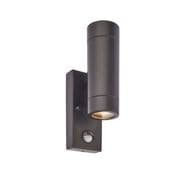 Penrith Up and Down Outdoor Wall Light with PIR finished in Black IP44