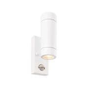 Penrith Up and Down Outdoor Wall Light with PIR finished in White IP44