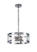 Perendale 2 Light Pendant in Polished Chrome with Clear Glass