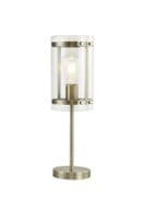 Perendale Table Lamp in Antique Brass with Clear Glass
