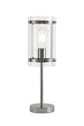 Perendale Table Lamp in Polished Chrome with Clear Glass