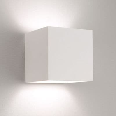Pienza 140 Square White Plaster Up & Down Wall Light  - astro 1196001