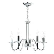 Pique 5 Light Fitting in Polished Chrome with Glass Sconces - där PIQ0550