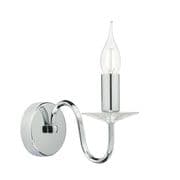 Pique Single Wall Light in Polished Chrome with a Glass Sconce, Switched - där PIQ0750