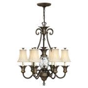 Plantation 7 Light Chandelier in Pearl Bronze with Ivory Silk Shades - HINKLEY HK/PLANT7 PZ