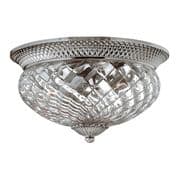 Plantation Large Flush Fitting in Polished Antique Nickel with Clear Optic Glass - HINKLEY HK/PLANT/F/L PL