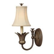 Plantation Single Wall Light in Pearl Bronze with an Ivory Silk Shade - HINKLEY HK/PLANT1 PZ