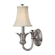 Plantation Single Wall Light in Polished Antique Nickel with an Ivory Silk Shade - HINKLEY HK/PLANT1 PL