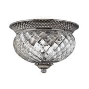 Plantation Small Flush Fitting in Polished Antique Nickel with Clear Optic Glass - HINKLEY HK/PLANT/F/S PL