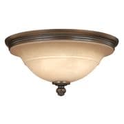 Plymouth 3 Light Flush in Old Bronze with a Mocha Glass Shade - HINKLEY HK/PLYMOUTH/F