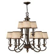 Plymouth 9 Light Chandelier in Old Bronze with Light Amber Organza Shades - HINKLEY HK/PLYMOUTH9