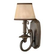 Plymouth Single Wall Light in Old Bronze with a Light Amber Organza Shade - HINKLEY HK/PLYMOUTH1