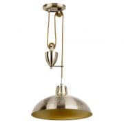 Polka Rise and Fall Pendant in an Antique Brass Finish - ENDON POLKA-AB