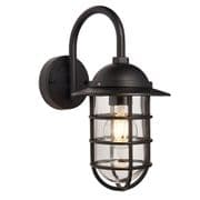 Port Wall Lantern in a Black Finish with a Clear Glass Shade IP44 - ENDON 96907