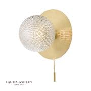 Prague Bathroom Wall Light in Satin Brass with Textured Glass IP44 - Laura Ashley LA3756111-Q