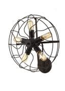 Propeller 5 Light Wall Light in a Black Finish - deco D0137