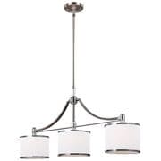 Prospect Park 3 Light Island Pendant in Satin Nickel/Chrome with Opal Glass - FEISS FE/PROSECTPK/3P