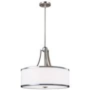 Prospect Park 4 Light Pendant in Satin Nickel and Chrome with Opal Glass - FEISS FE/PROSECTPK/4P