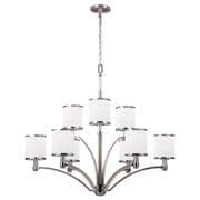 Prospect Park 9 Light Chandelier in Satin Nickel and Chrome with Opal Glass - FEISS FE/PROSECTPK9