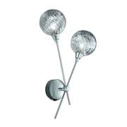 Purley Double Wall Light in a Chrome Finish with Decorative Glass Shades - SHOP EX-DISPLAY
