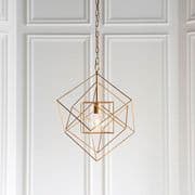 Quimper Medium Single Pendant in an Antique Gold and Silver Leaf Finish