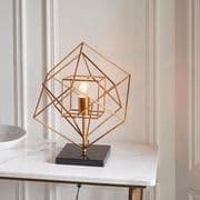 Quimper Table Lamp in an Antique Gold and Silver Leaf Finish with a Black Marble Base