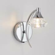 Radford Single Wall Light in a Polished Chrome Finish with a Clear Glass Shade, Switched