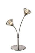Radford Table Lamp in a Satin Chrome Finish with Clear Glass Shades