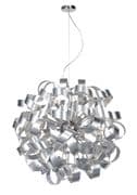 Rawley 12 Light Pendant in Brushed Aluminium Twisted Decoration - där RAW1250