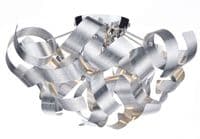 Rawley 4 Light Flush Fitting in a Brushed Aluminium Twisted Decoration - där RAW0450