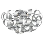 Rawley 5 Light Flush Fitting in a Brushed Aluminium Twisted Decoration - där RAW0550