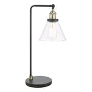 Ray Table Lamp in Antique Brass and Matt Black with a Clear Glass Shade - där RAY4275