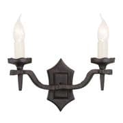 Rectory Hand Forged Double Wall Light in a Black Finish - ELSTEAD RY2b