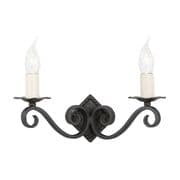 Rectory Hard Forged Double Wall Light in a Black Finish - ELSTEAD RY2a